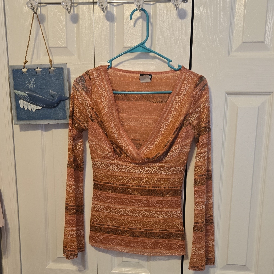 Paper Doll Peach Lace Top